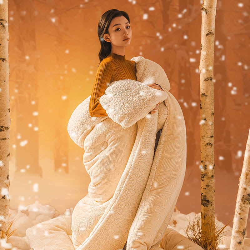 Coperta in pile spesso e caldo con piumone