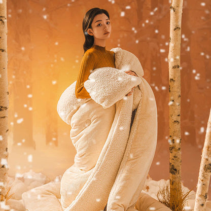 Coperta in pile spesso e caldo con piumone
