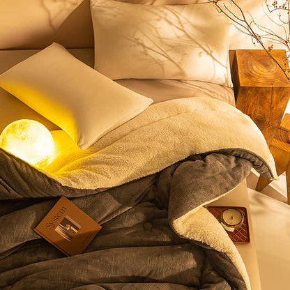 Coperta in pile spesso e caldo con piumone