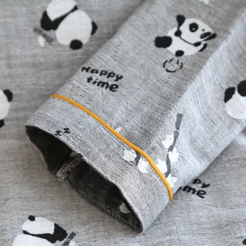 Pigiama in cotone con coppia di simpatici panda