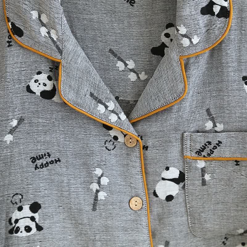 Pigiama in cotone con coppia di simpatici panda