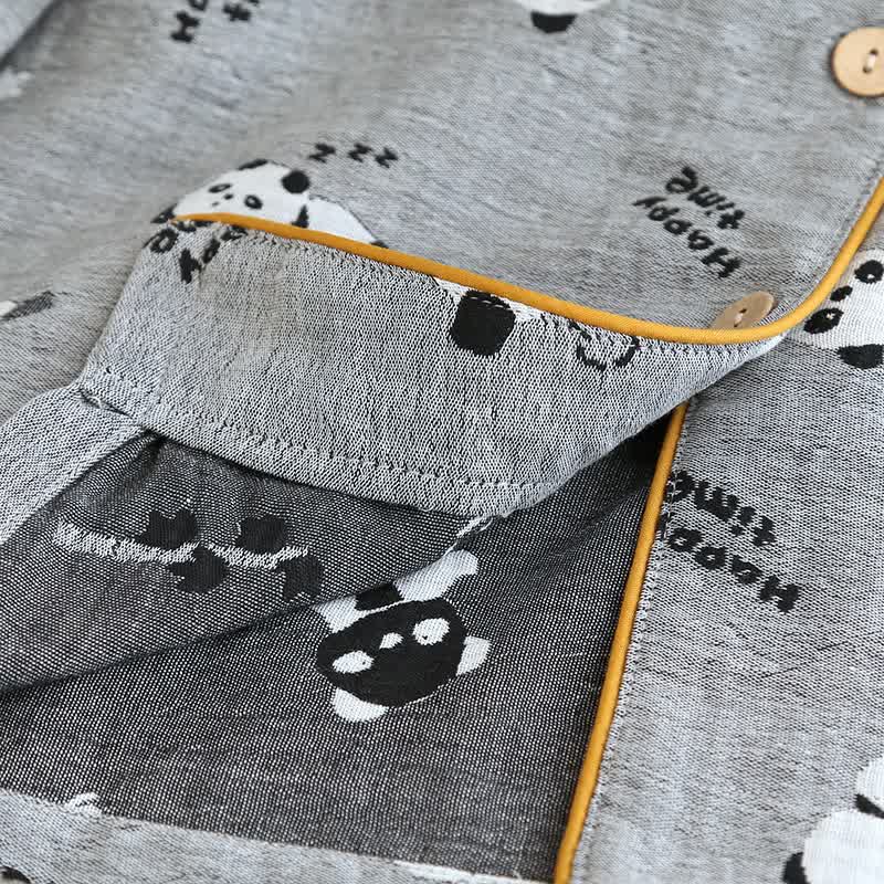 Pigiama in cotone con coppia di simpatici panda