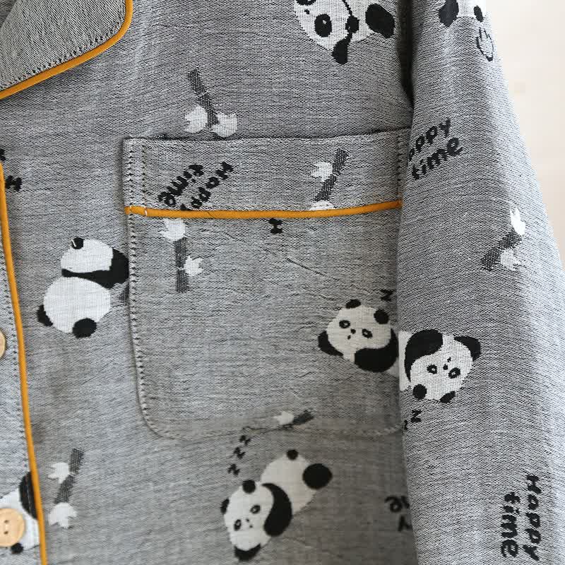 Pigiama in cotone con coppia di simpatici panda
