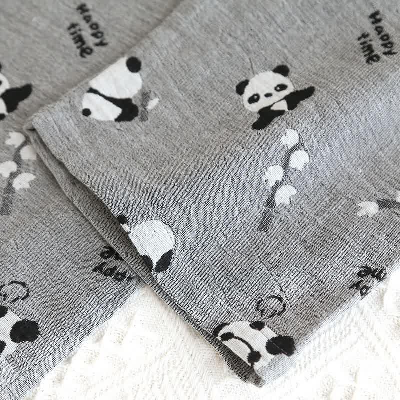Pigiama in cotone con coppia di simpatici panda