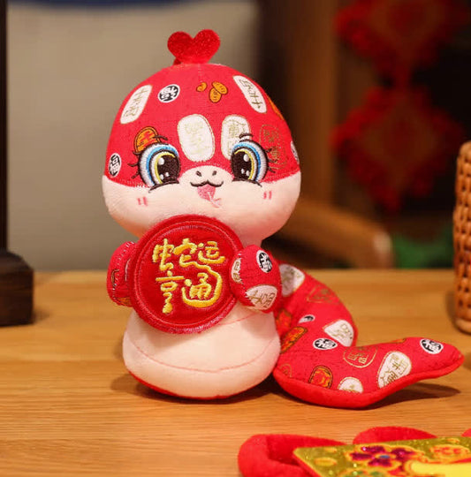 Peluche a forma di serpente mascotte di Capodanno