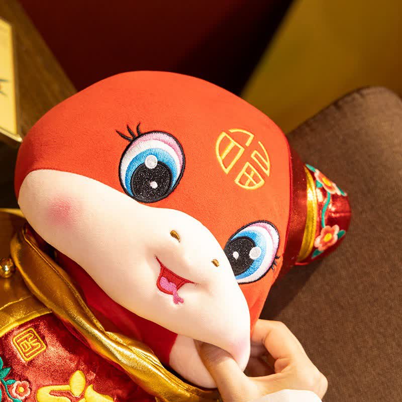 Ornamento decorativo di peluche a forma di serpente mascotte festivo