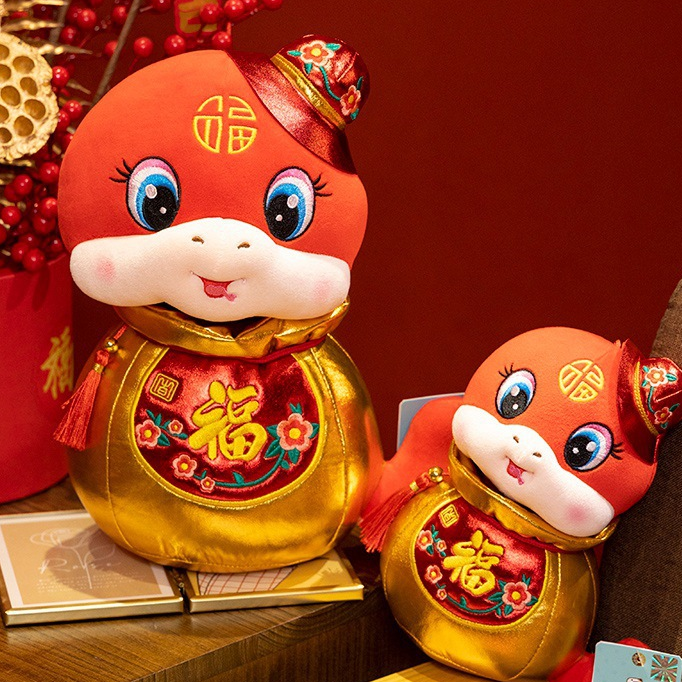 Ornamento decorativo di peluche a forma di serpente mascotte festivo