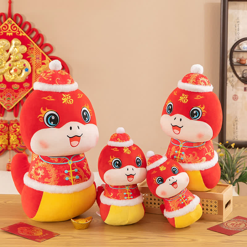Peluche a forma di serpente mascotte di Capodanno