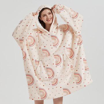 Camicia da notte con cappuccio Rainbow Sherpa Leisure