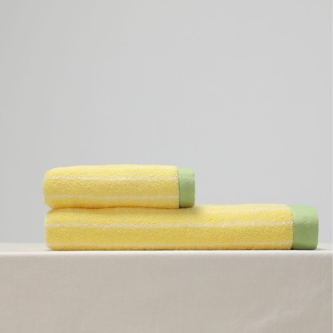 Accappatoio a righe colorblock in puro cotone