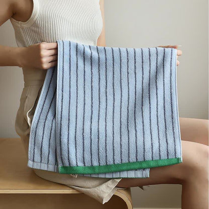 Accappatoio a righe colorblock in puro cotone