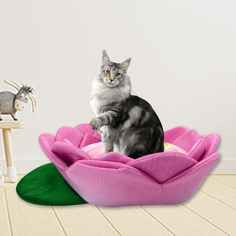 Cuccia per animali domestici in pile caldo a forma di loto