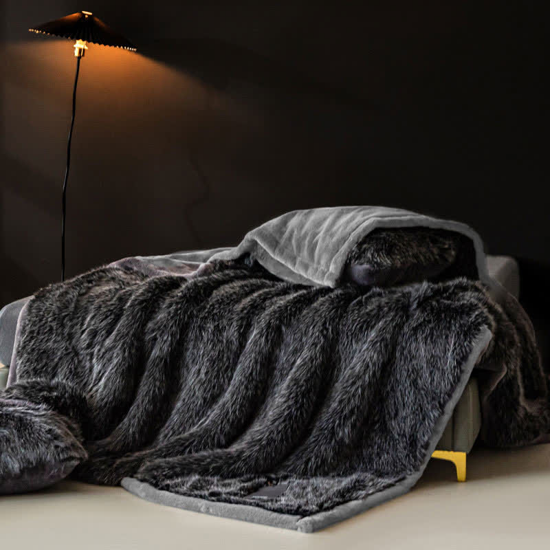 Coperta spessa in pelliccia sintetica di lusso