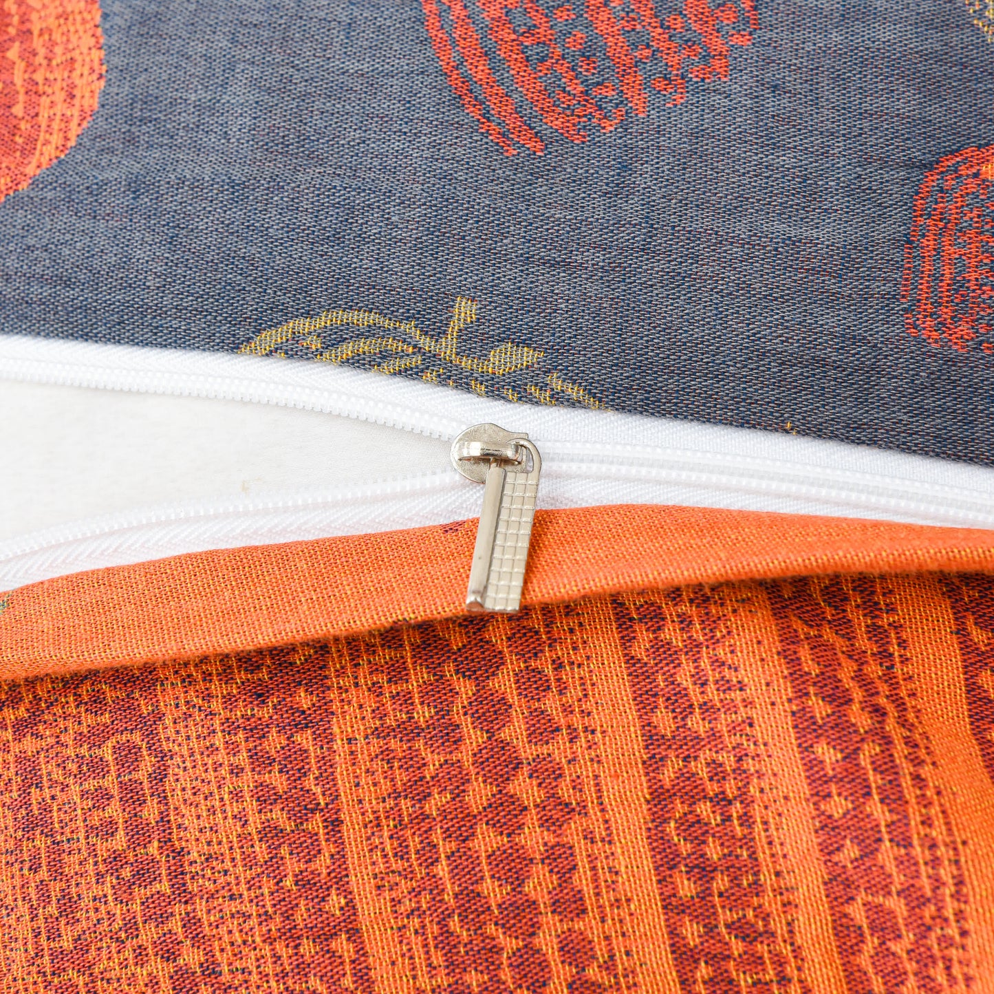 Set di biancheria da letto in garza di cotone color zucca (4 pezzi)
