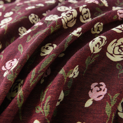 Set di biancheria da letto reversibile in garza di cotone con rose (4 pezzi)