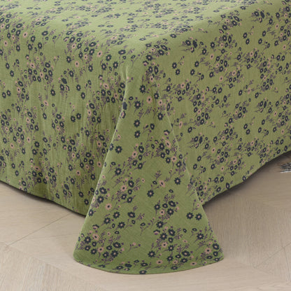 Set di biancheria da letto reversibile in garza di cotone con motivo floreale (4 pezzi)