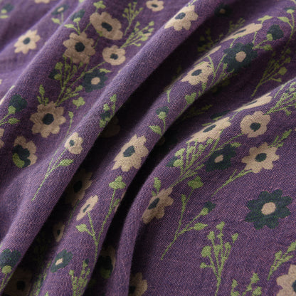 Set di biancheria da letto reversibile in garza di cotone con motivo floreale (4 pezzi)