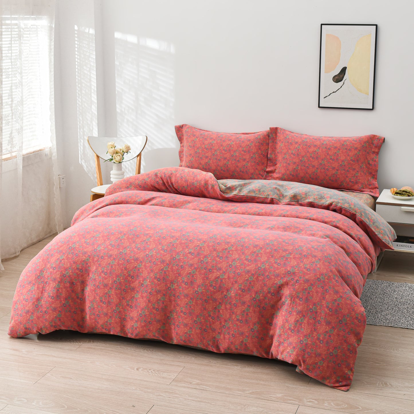 Set copripiumino in cotone pastorale (4 pezzi)