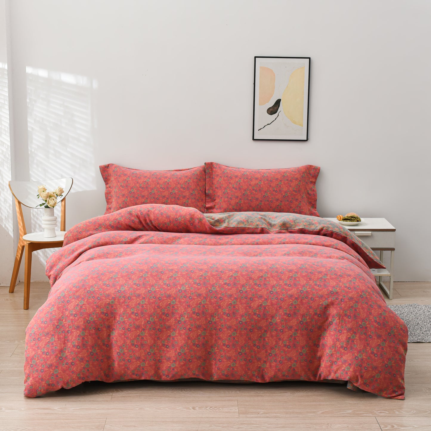 Set copripiumino in cotone pastorale (4 pezzi)