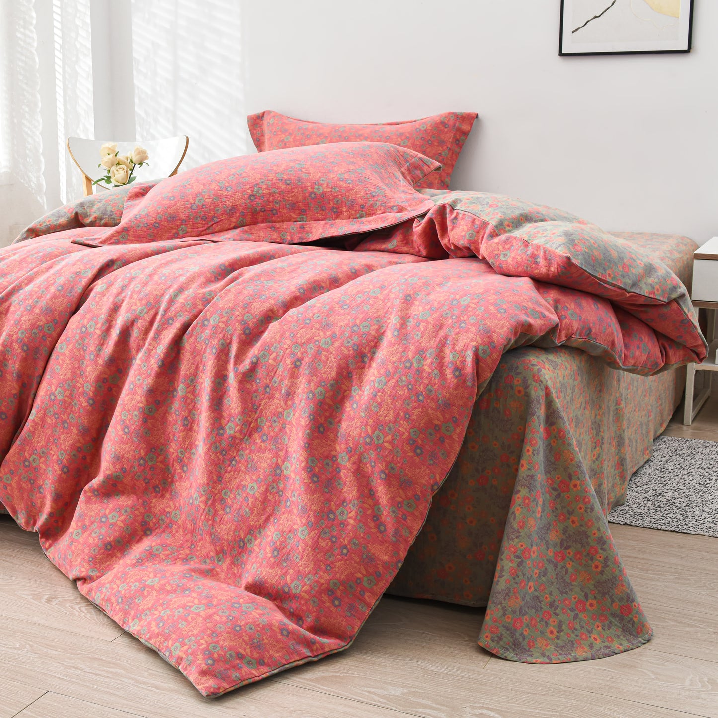 Set copripiumino in cotone pastorale (4 pezzi)