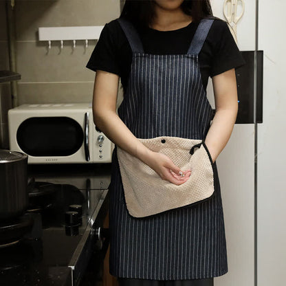 Grembiule da cucina a righe semplice con tasca