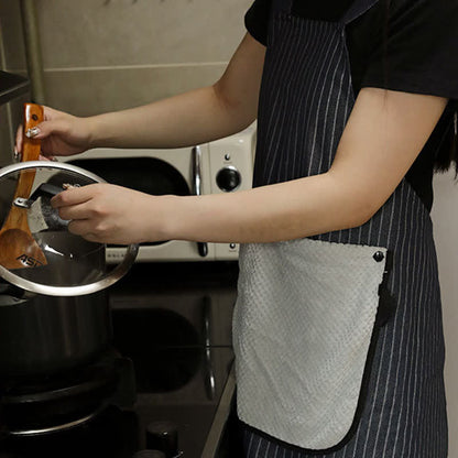 Grembiule da cucina a righe semplice con tasca