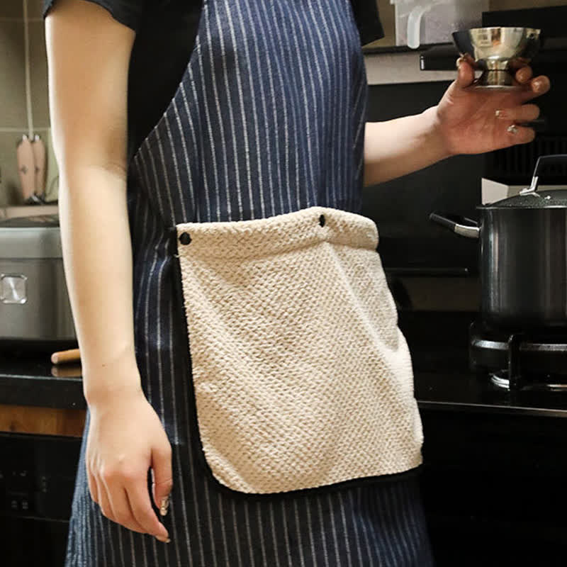 Grembiule da cucina a righe semplice con tasca
