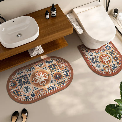 Tappeto da bagno vintage in fango diatomeico assorbente