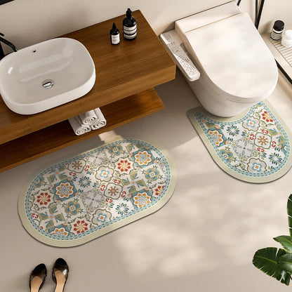 Tappeto da bagno vintage in fango diatomeico assorbente