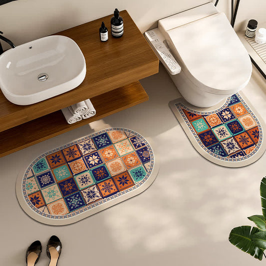 Tappeto da bagno vintage in fango diatomeico assorbente