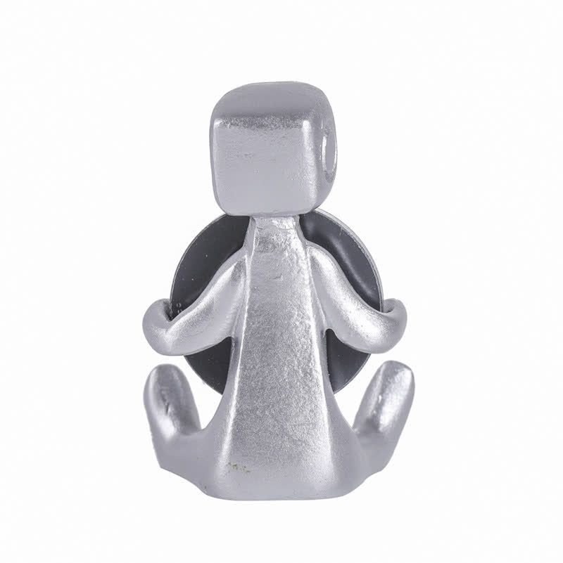 Piccola statua in resina di robot con slogan