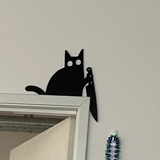 Decorazione per porta in metallo a forma di gatto adorabile