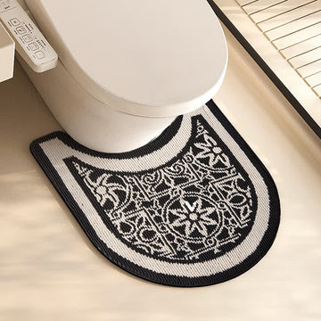 Tappetino per WC antiscivolo a forma di U in peluche