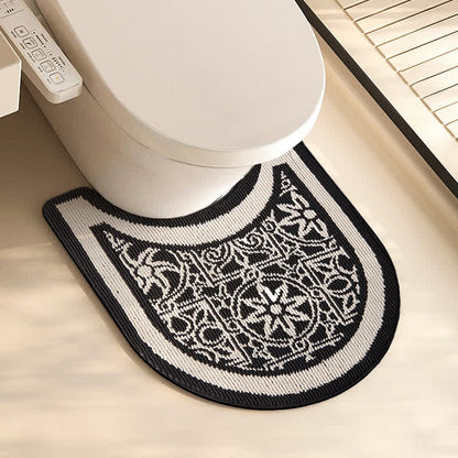 Tappetino per WC antiscivolo a forma di U in peluche