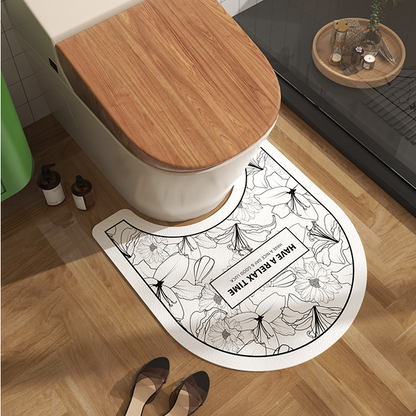 Tappetino da bagno antiscivolo con motivo floreale in fango diatomeico