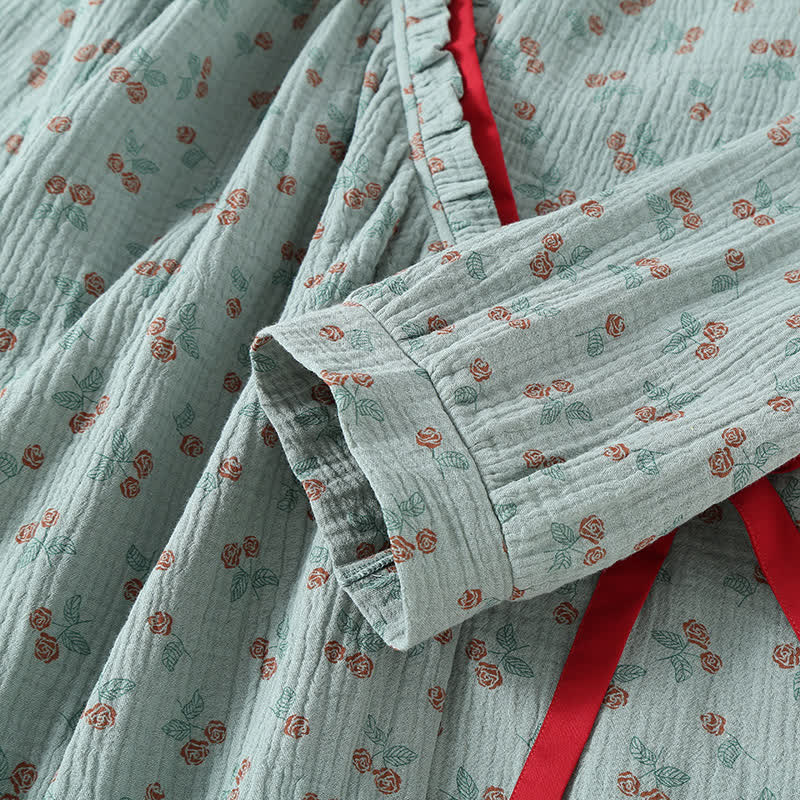 Pigiama Kimono Rural Rose in garza di cotone