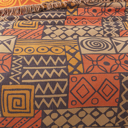 Coperta reversibile in garza di cotone con motivo geometrico bohémien