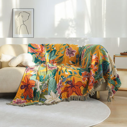 Coperta reversibile in garza di cotone Rural Lily