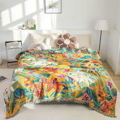 Coperta reversibile in garza di cotone Rural Lily