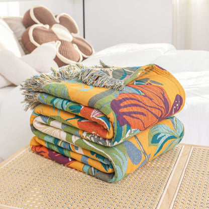 Coperta reversibile in garza di cotone Rural Lily