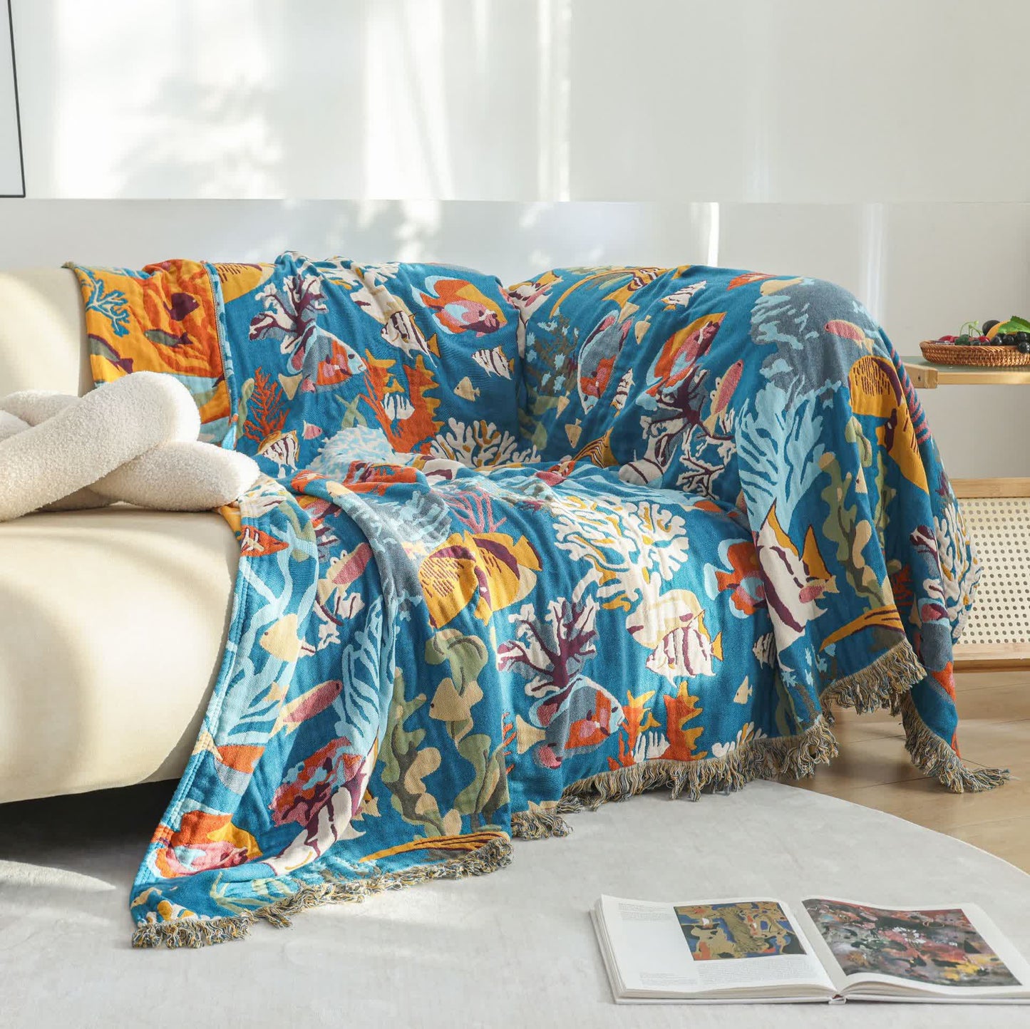 Coperta in garza di cotone Underwater World