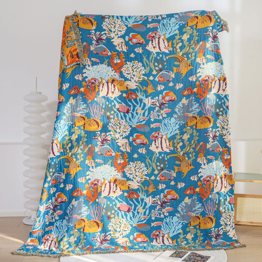 Coperta in garza di cotone Underwater World