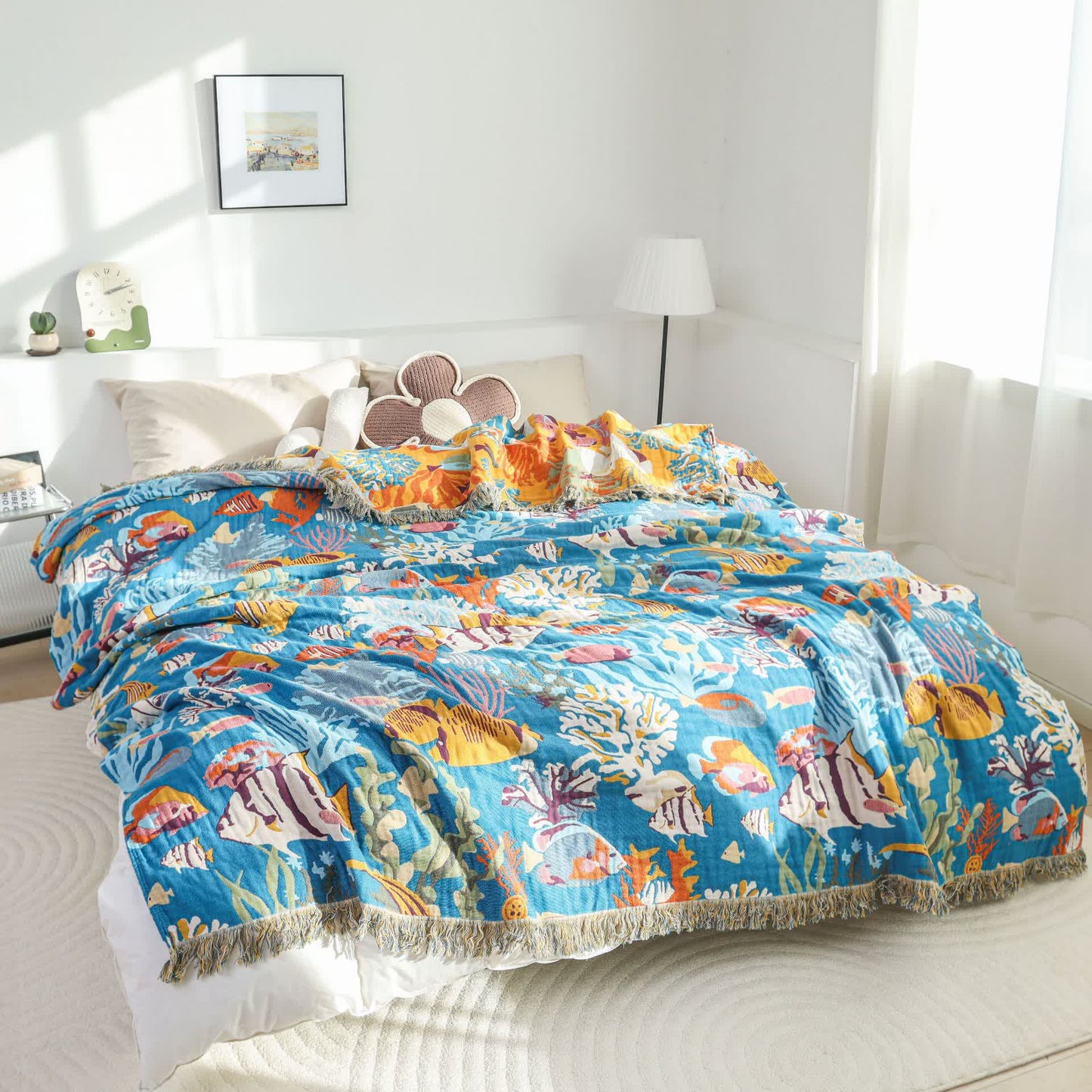 Coperta in garza di cotone Underwater World