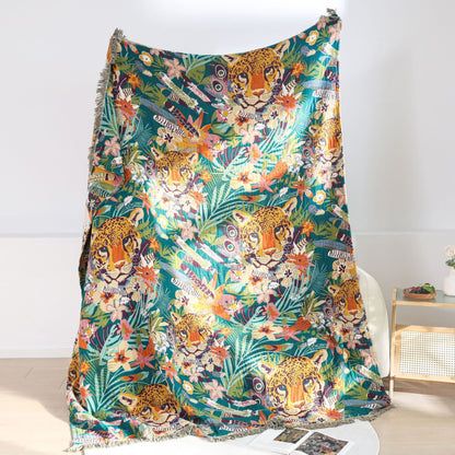 Coperta leggera in puro cotone in stile tropicale