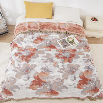 Trapunta reversibile in garza di cotone Blooming Flower