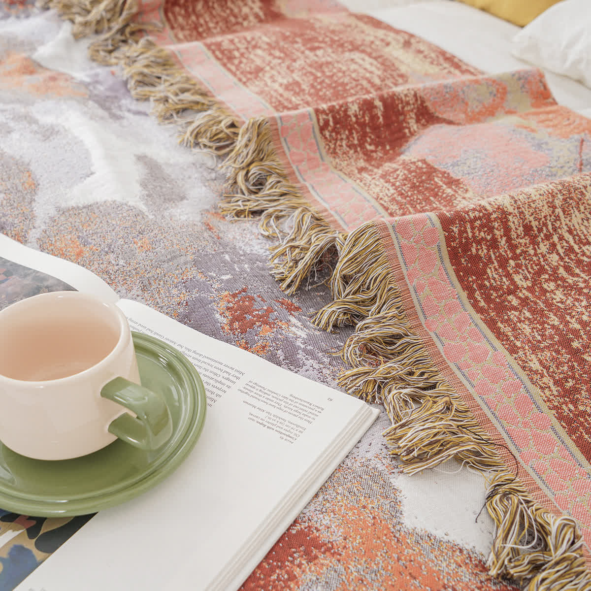 Trapunta reversibile in garza di cotone Blooming Flower