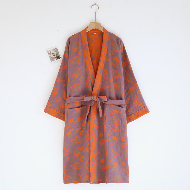 Accappatoio Kimono in garza di cotone a doppio strato