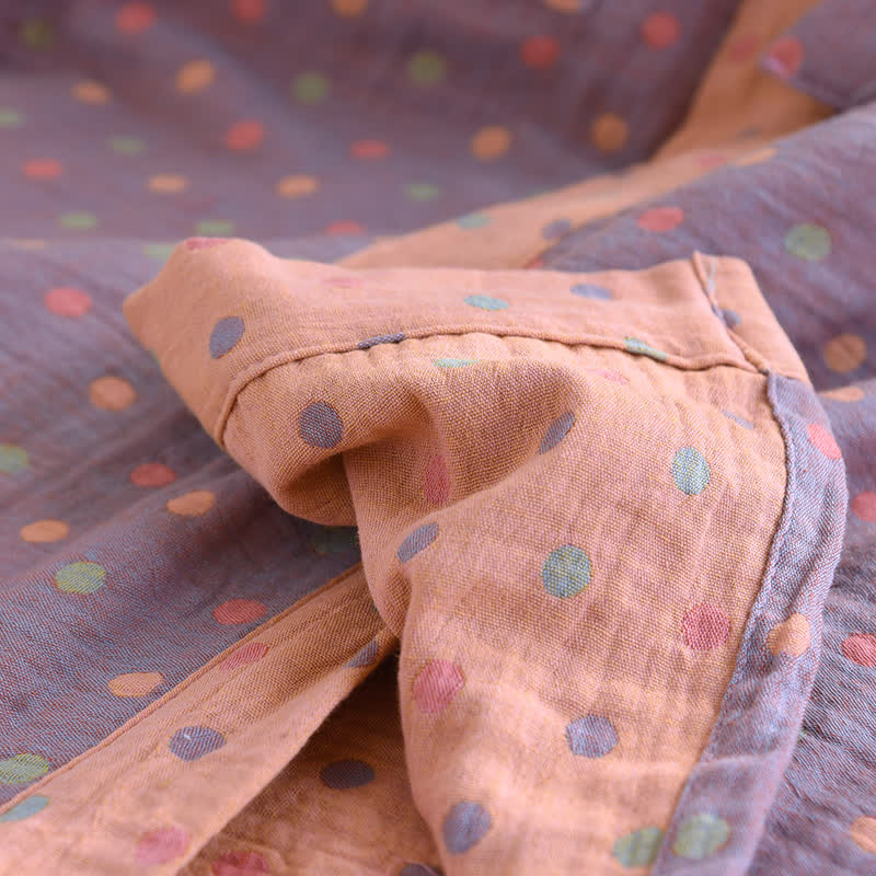 Accappatoio Kimono in garza di cotone a pois colorati