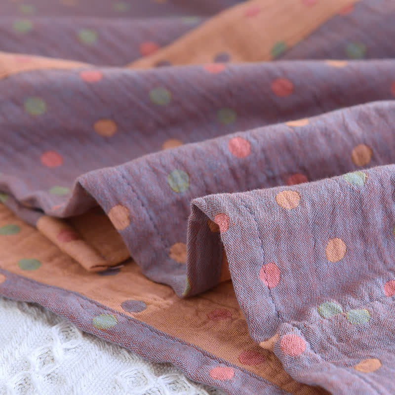 Accappatoio Kimono in garza di cotone a pois colorati