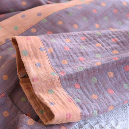 Accappatoio Kimono in garza di cotone a pois colorati